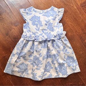 Carter’s 12M Blue & White Floral Lined Dress with Bloomers